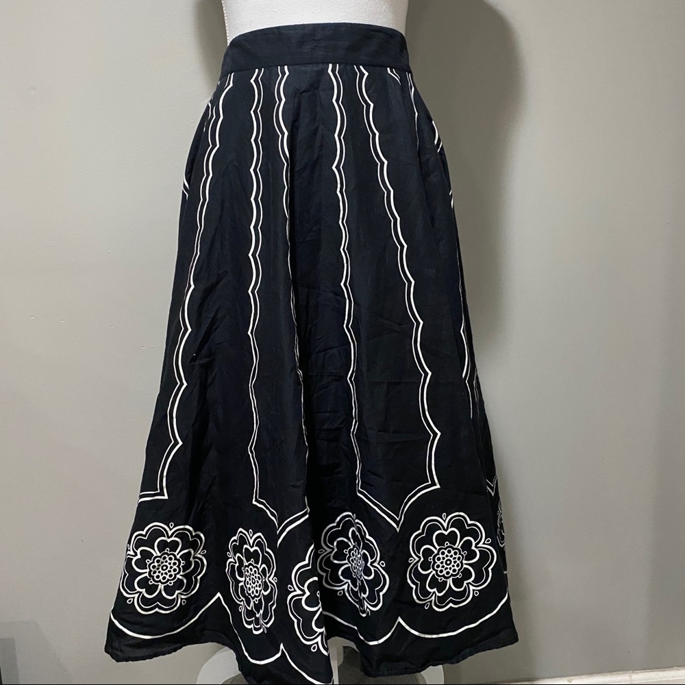 WDNY Black & White A-Line Skirt